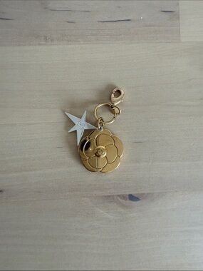 CHANEL beauty Gold Camellia and Silver Star Key Charm